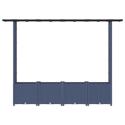 vidaXL Raised Bed with Trellis and Roof Grey 203 x 40 x 136 cm PP