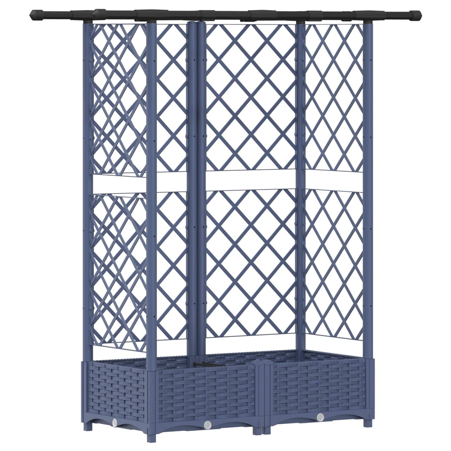 vidaXL Raised Bed with Trellis and Roof Grey 124 x 40 x 123 cm PP