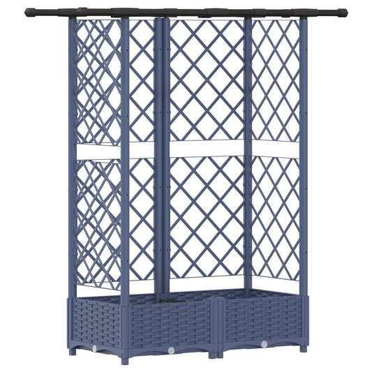 vidaXL Raised Bed with Trellis and Roof Grey 124 x 40 x 121 cm PP