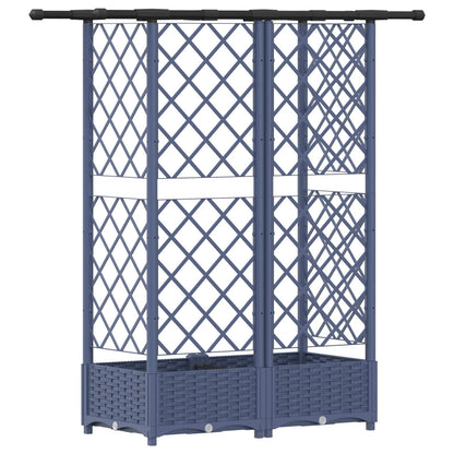 vidaXL Raised Bed with Trellis and Roof Grey 124 x 40 x 123 cm PP