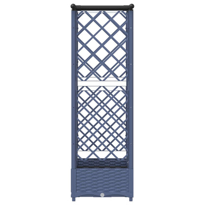 vidaXL Raised Bed with Trellis and Roof Grey 124 x 40 x 123 cm PP