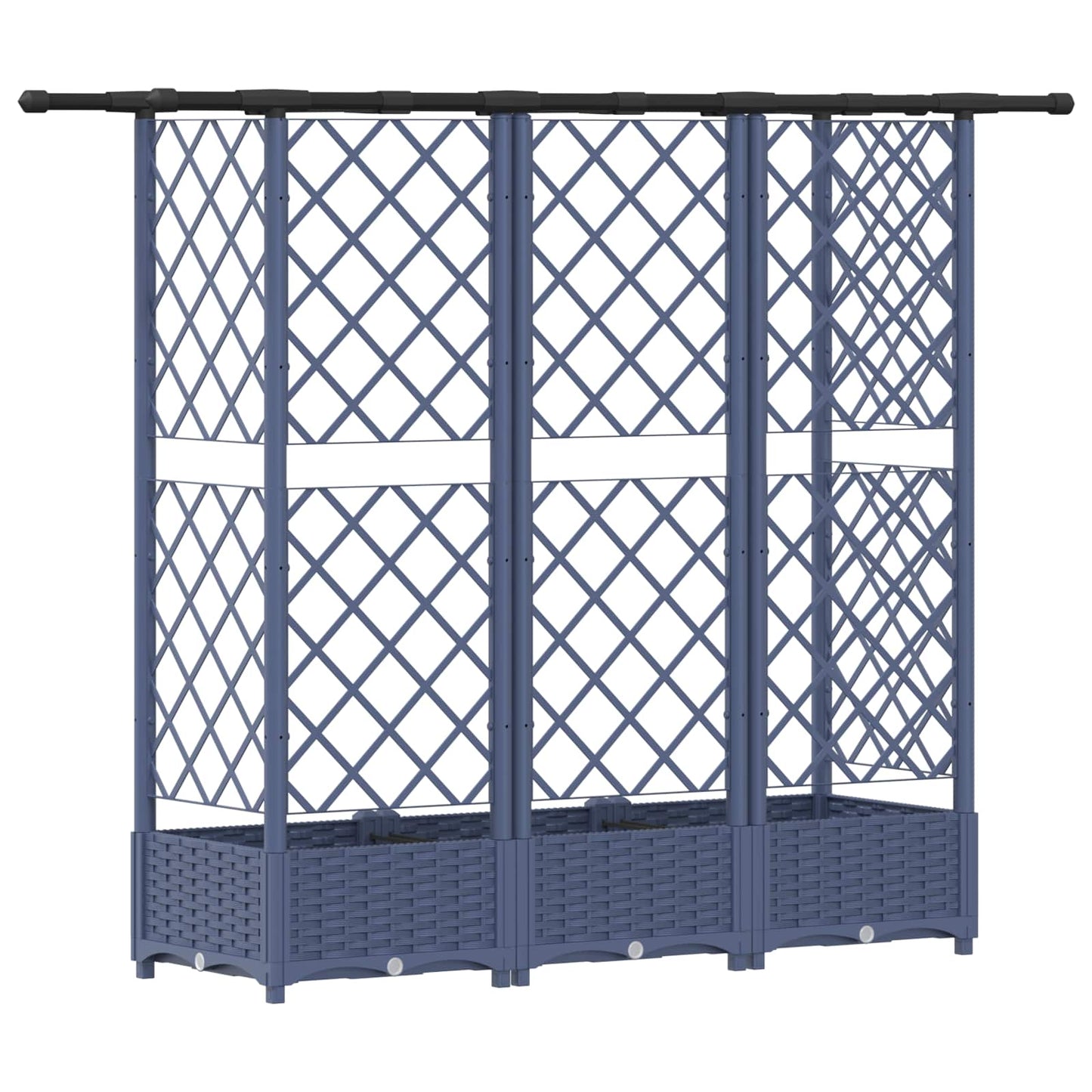 vidaXL Raised Bed with Trellis and Roof Grey 164 x 40 x 123 cm PP