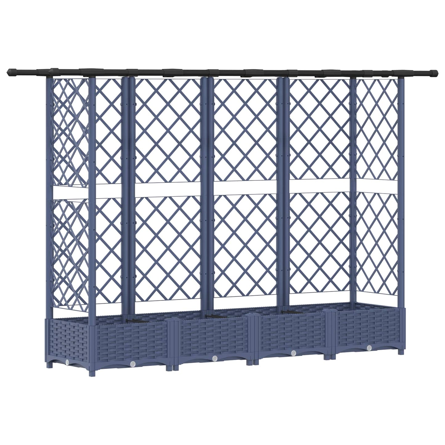 vidaXL Raised Bed with Trellis and Roof Grey 202.5 x 40 x 121 cm PP