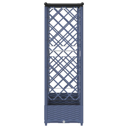 vidaXL Raised Bed with Trellis and Roof Grey 202.5 x 40 x 121 cm PP