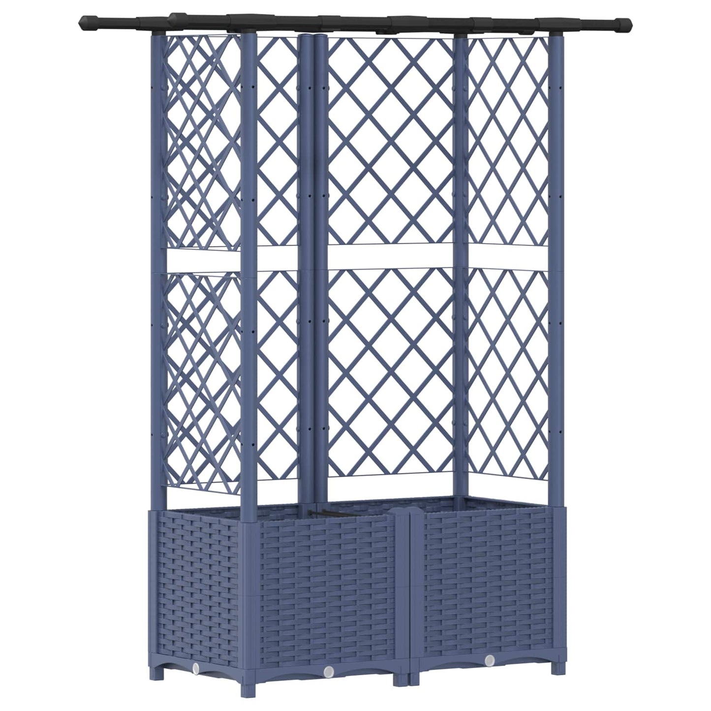 vidaXL Raised Bed with Trellis and Roof Grey 124 x 40 x 138 cm PP