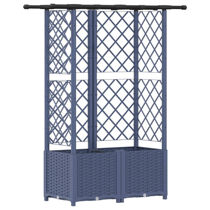 vidaXL Raised Bed with Trellis and Roof Grey 124 x 40 x 138 cm PP