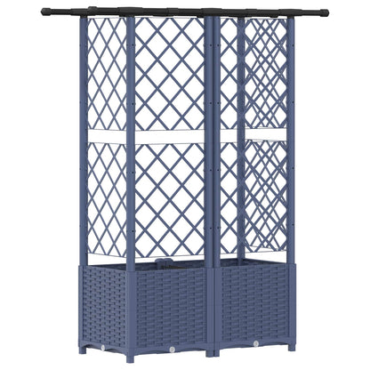 vidaXL Raised Bed with Trellis and Roof Grey 124 x 40 x 138 cm PP
