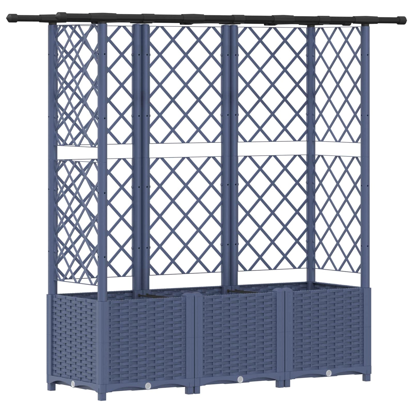 vidaXL Raised Bed with Trellis and Roof Grey 163.5 x 40 x 138 cm PP