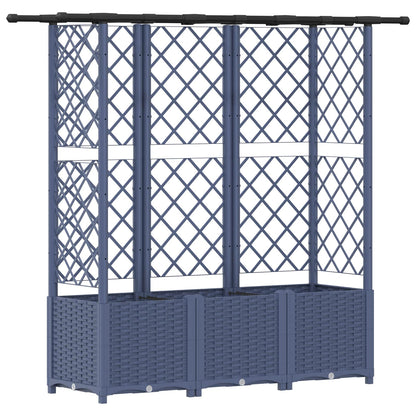 vidaXL Raised Bed with Trellis and Roof Grey 163.5 x 40 x 138 cm PP