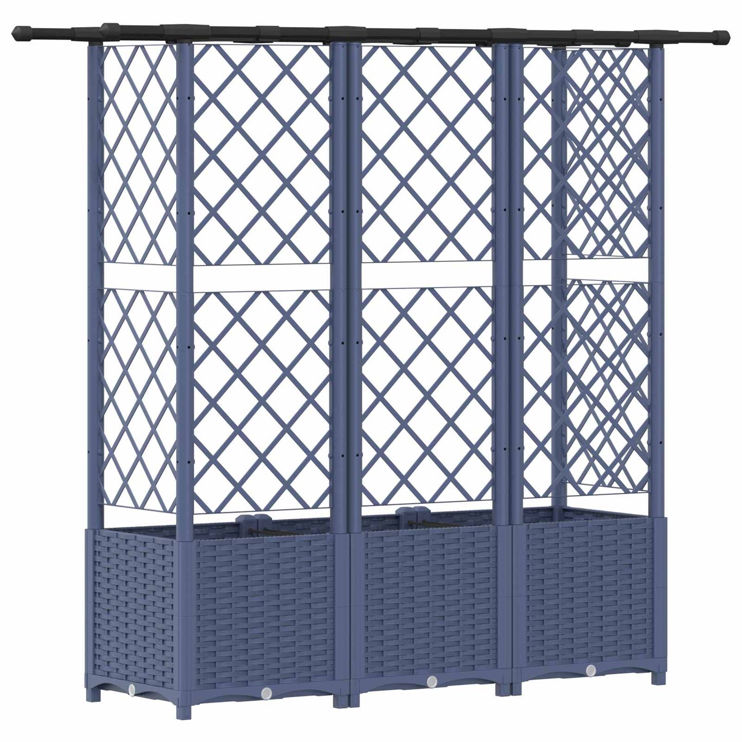 vidaXL Raised Bed with Trellis and Roof Grey 163.5 x 40 x 138 cm PP