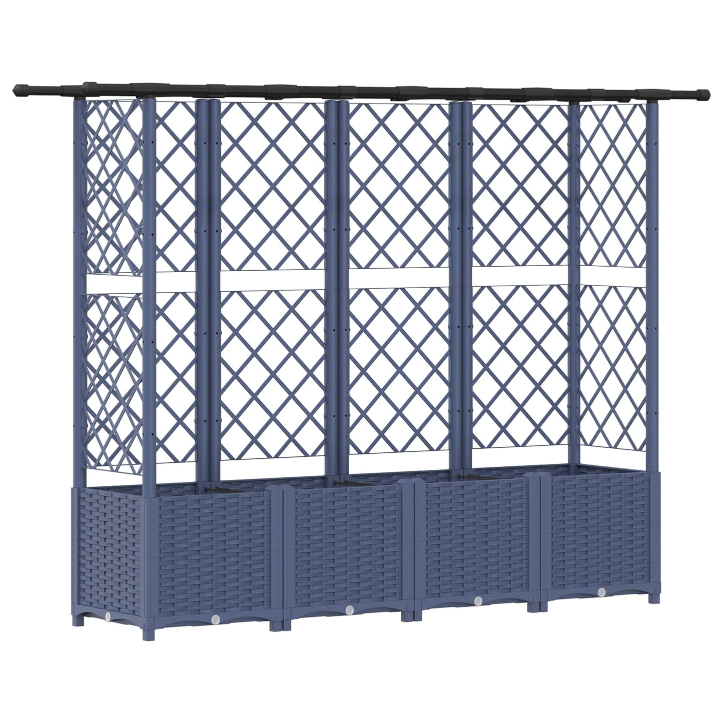 vidaXL Raised Bed with Trellis and Roof Grey 202 x 40 x 136 cm PP