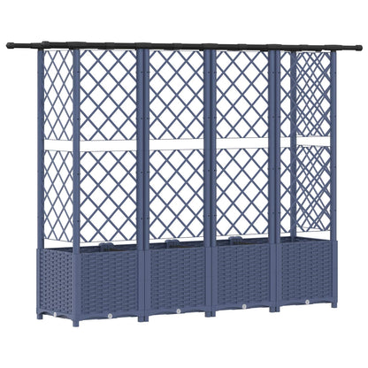 vidaXL Raised Bed with Trellis and Roof Grey 202 x 40 x 136 cm PP