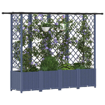 vidaXL Raised Bed with Trellis and Roof Grey 202 x 40 x 136 cm PP