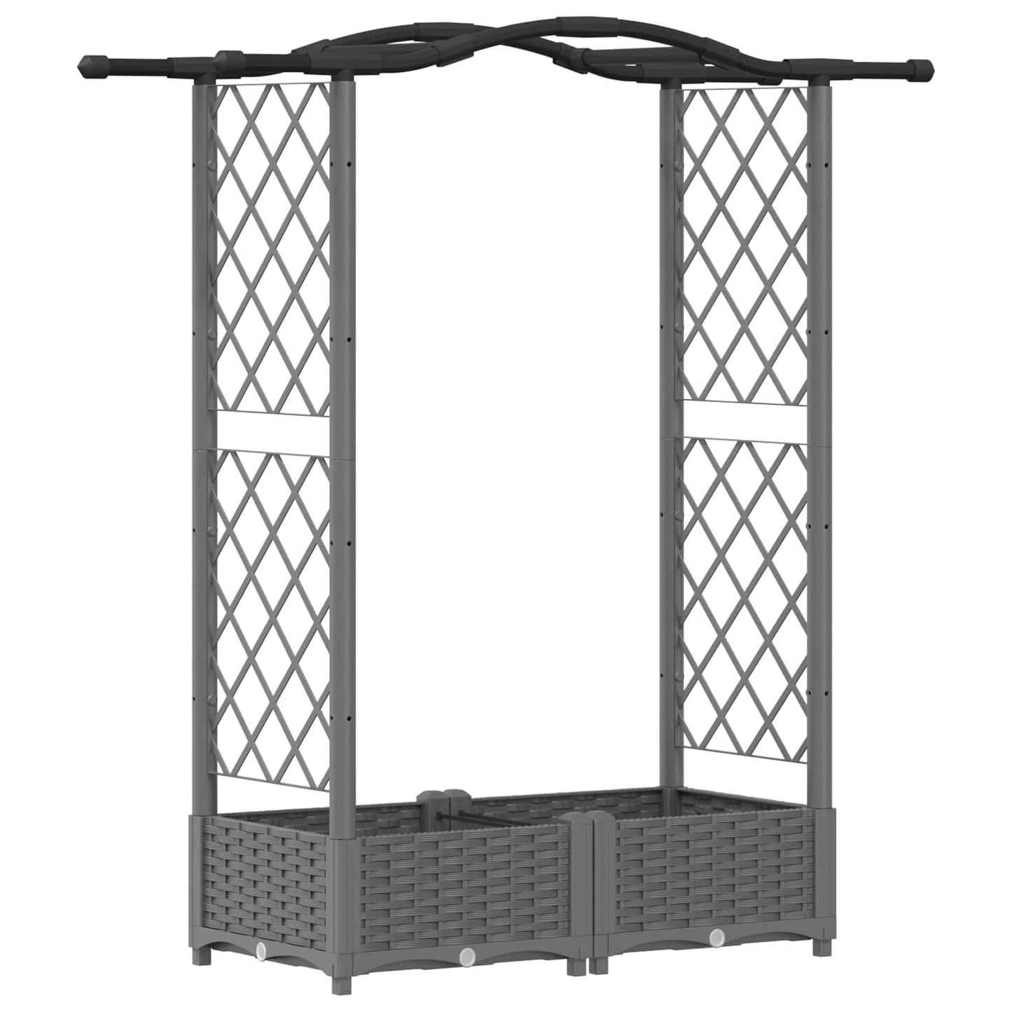 vidaXL Raised Bed with Trellis and Roof Light Grey 124 x 40 x 125 cm