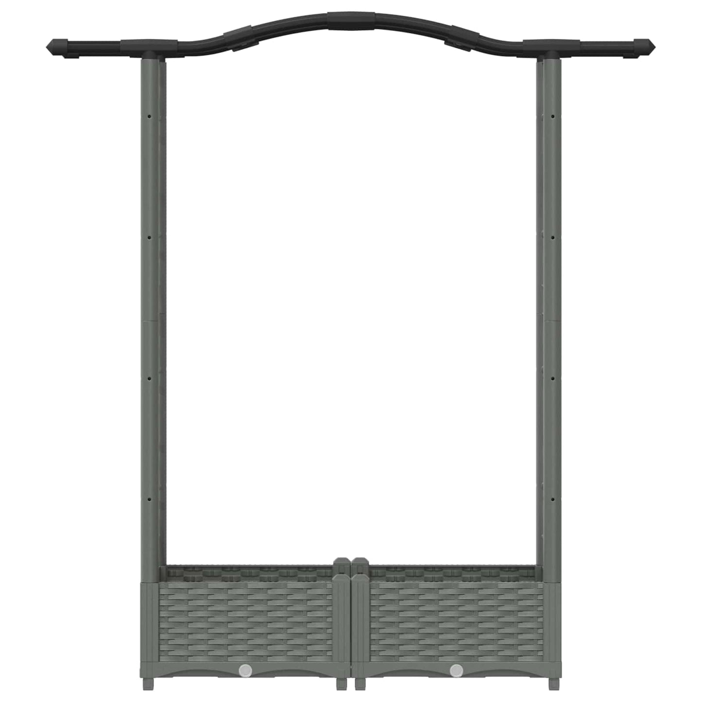 vidaXL Raised Bed with Trellis and Roof Light Grey 124 x 40 x 125 cm