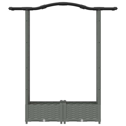 vidaXL Raised Bed with Trellis and Roof Light Grey 124 x 40 x 125 cm