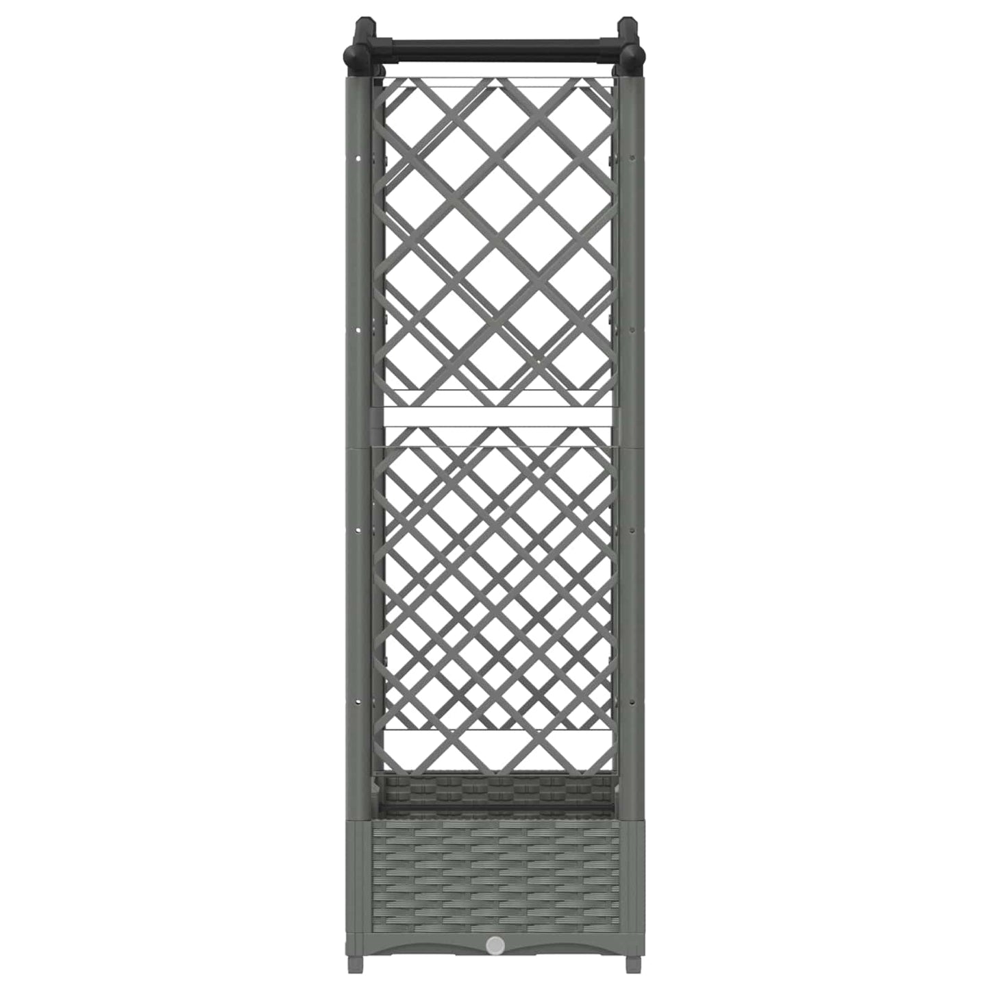 vidaXL Raised Bed with Trellis and Roof Light Grey 124 x 40 x 125 cm