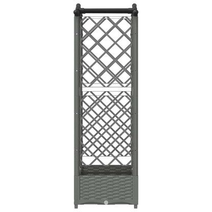 vidaXL Raised Bed with Trellis and Roof Light Grey 124 x 40 x 125 cm