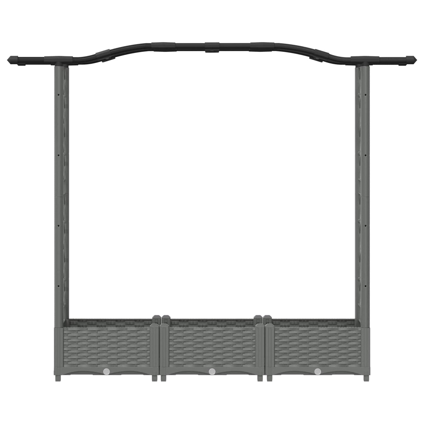 vidaXL Raised Bed with Trellis and Roof Light Grey 169 x 40 x 125 cm