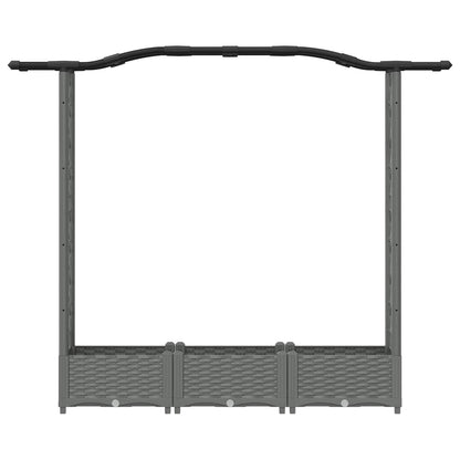 vidaXL Raised Bed with Trellis and Roof Light Grey 169 x 40 x 125 cm