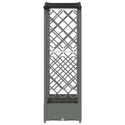 vidaXL Raised Bed with Trellis and Roof Light Grey 169 x 40 x 125 cm