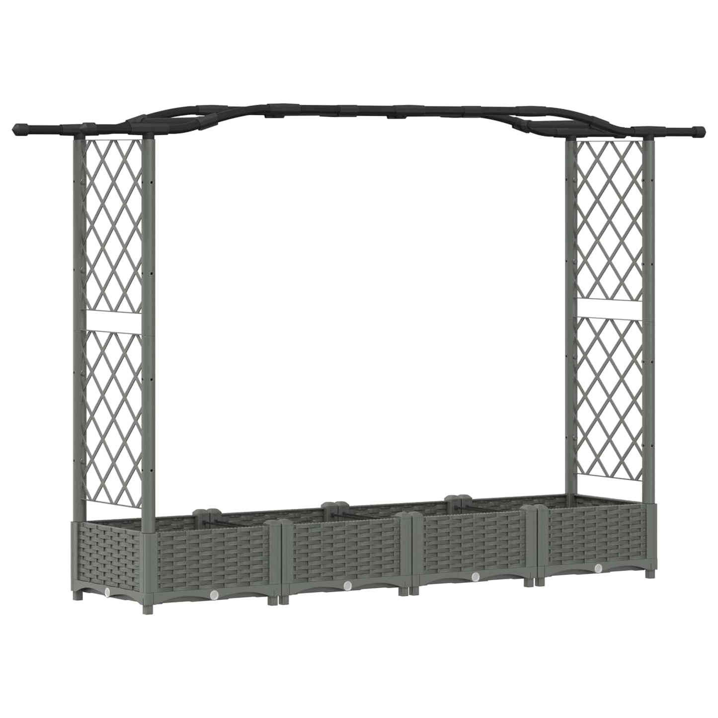 vidaXL Raised Bed with Trellis and Roof Light Grey 207 x 40 x 126 cm