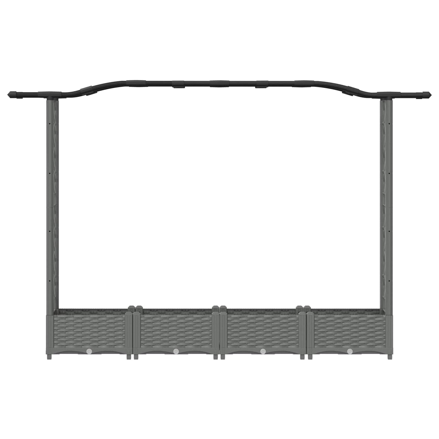 vidaXL Raised Bed with Trellis and Roof Light Grey 207 x 40 x 126 cm