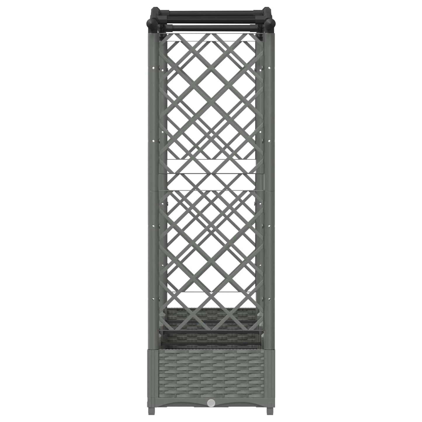 vidaXL Raised Bed with Trellis and Roof Light Grey 207 x 40 x 126 cm