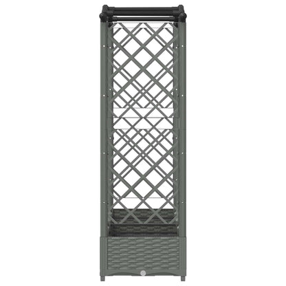 vidaXL Raised Bed with Trellis and Roof Light Grey 207 x 40 x 126 cm