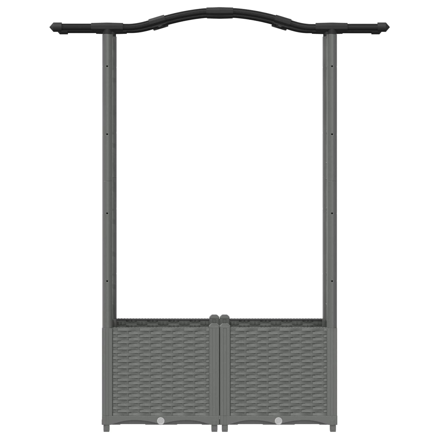 vidaXL Raised Bed with Trellis and Roof Light Grey 125 x 40 x 138 cm
