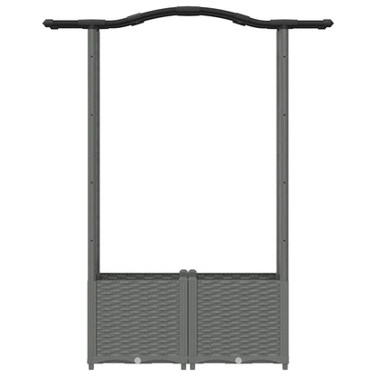 vidaXL Raised Bed with Trellis and Roof Light Grey 125 x 40 x 138 cm
