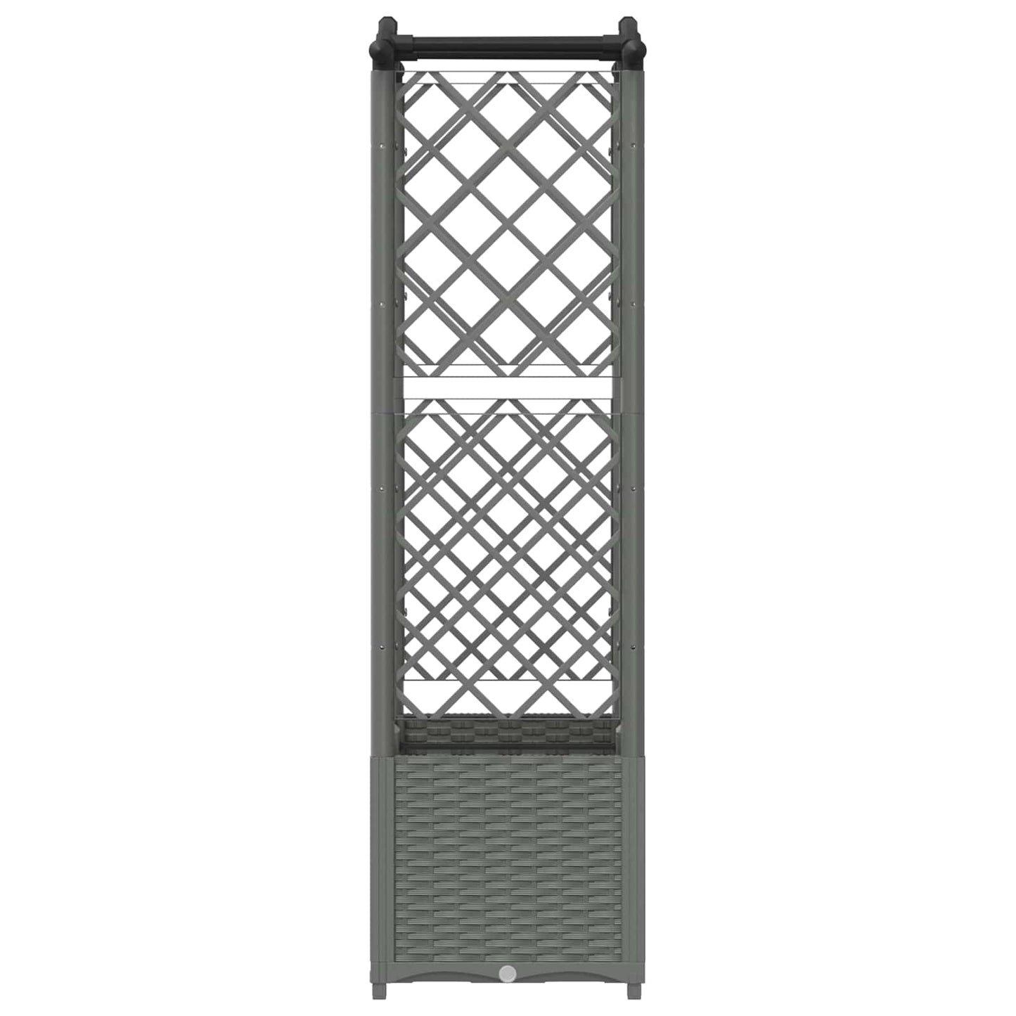 vidaXL Raised Bed with Trellis and Roof Light Grey 125 x 40 x 138 cm