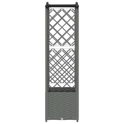 vidaXL Raised Bed with Trellis and Roof Light Grey 125 x 40 x 138 cm
