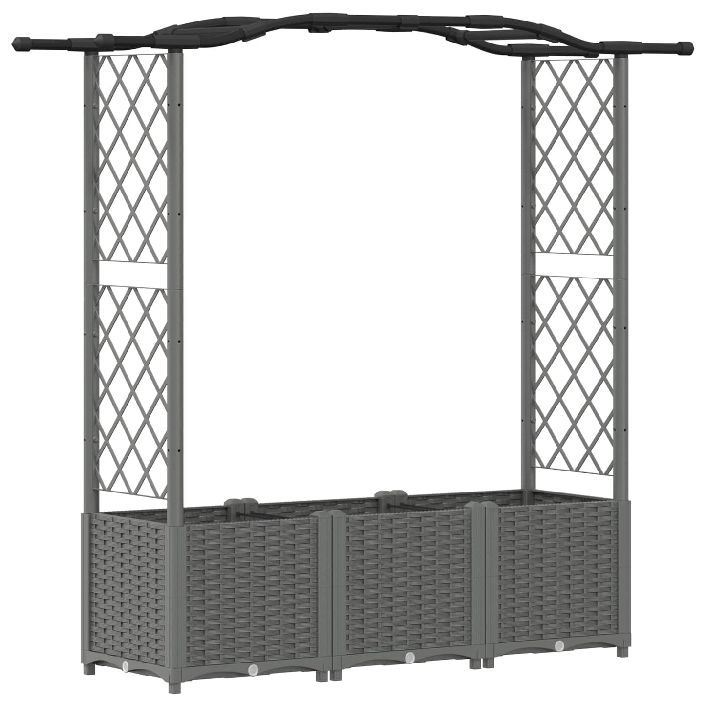 vidaXL Raised Bed with Trellis and Roof Light Grey 164 x 40 x 142 cm