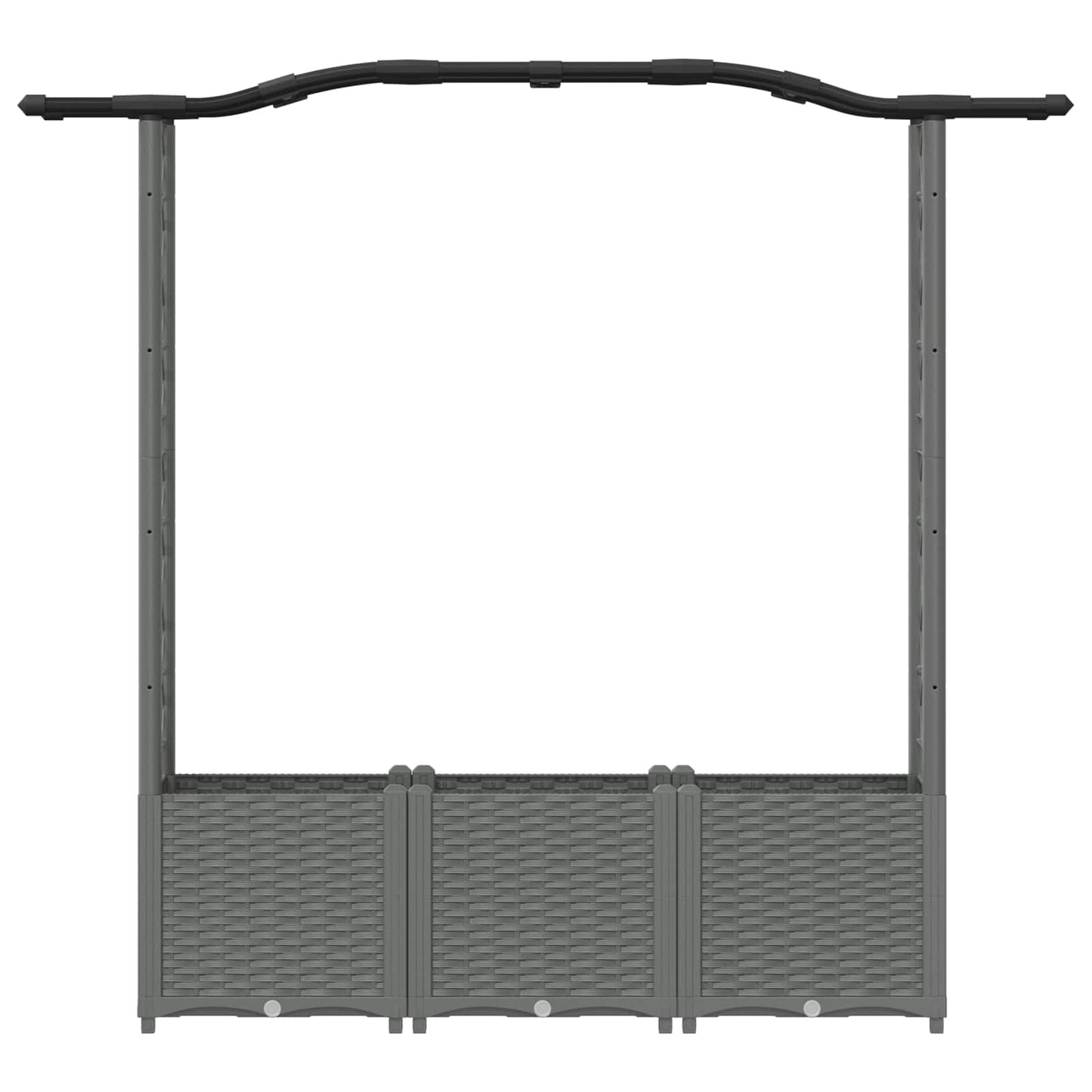 vidaXL Raised Bed with Trellis and Roof Light Grey 164 x 40 x 142 cm