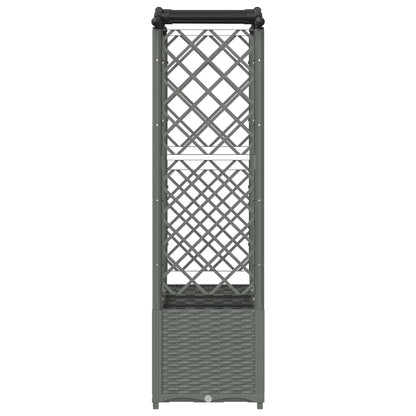 vidaXL Raised Bed with Trellis and Roof Light Grey 164 x 40 x 142 cm