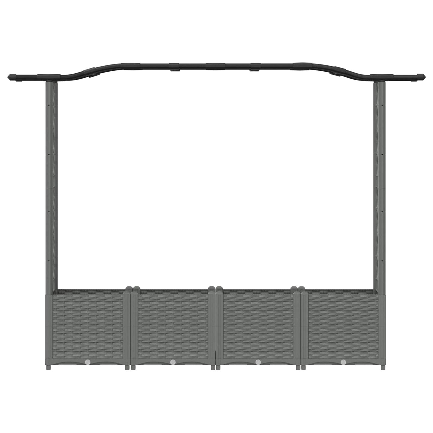 vidaXL Raised Bed with Trellis and Roof Light Grey 204 x 40 x 141 cm