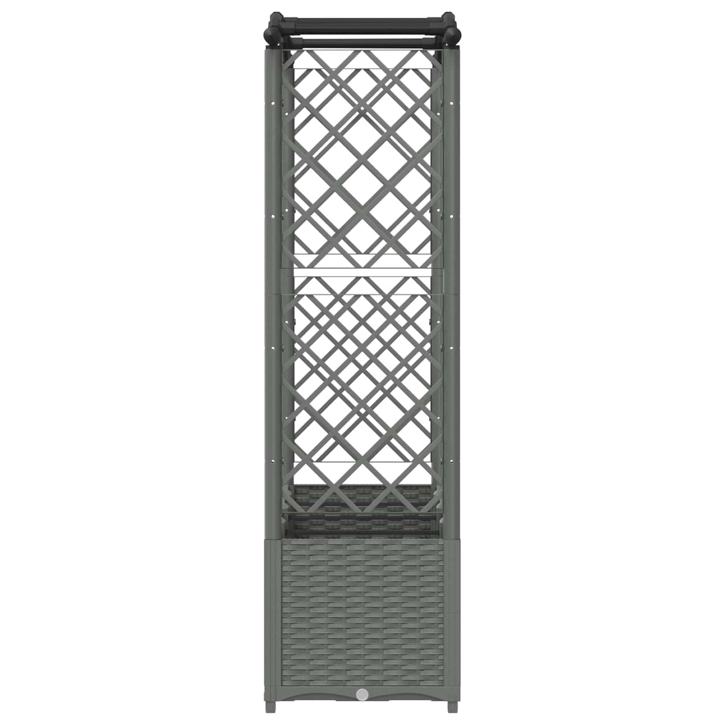 vidaXL Raised Bed with Trellis and Roof Light Grey 204 x 40 x 141 cm
