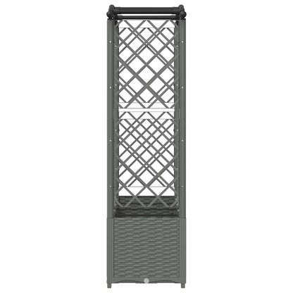 vidaXL Raised Bed with Trellis and Roof Light Grey 204 x 40 x 141 cm