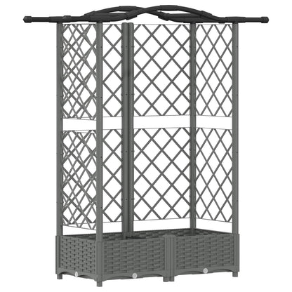 vidaXL Raised Bed with Trellis and Roof Light Grey 124 x 40 x 123 cm