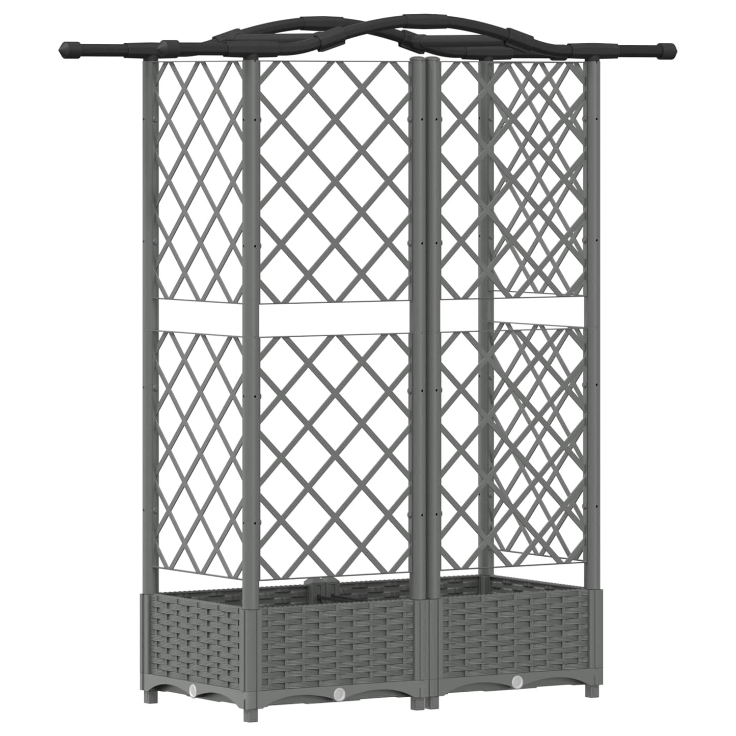 vidaXL Raised Bed with Trellis and Roof Light Grey 124 x 40 x 123 cm