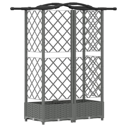 vidaXL Raised Bed with Trellis and Roof Light Grey 124 x 40 x 123 cm