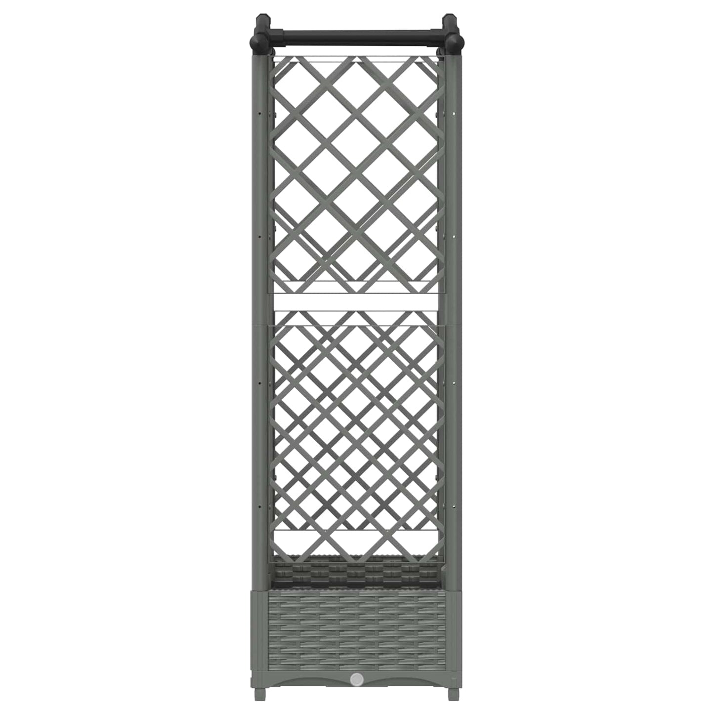 vidaXL Raised Bed with Trellis and Roof Light Grey 124 x 40 x 123 cm