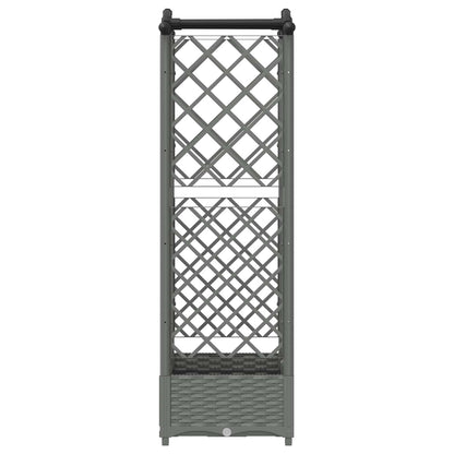 vidaXL Raised Bed with Trellis and Roof Light Grey 124 x 40 x 123 cm