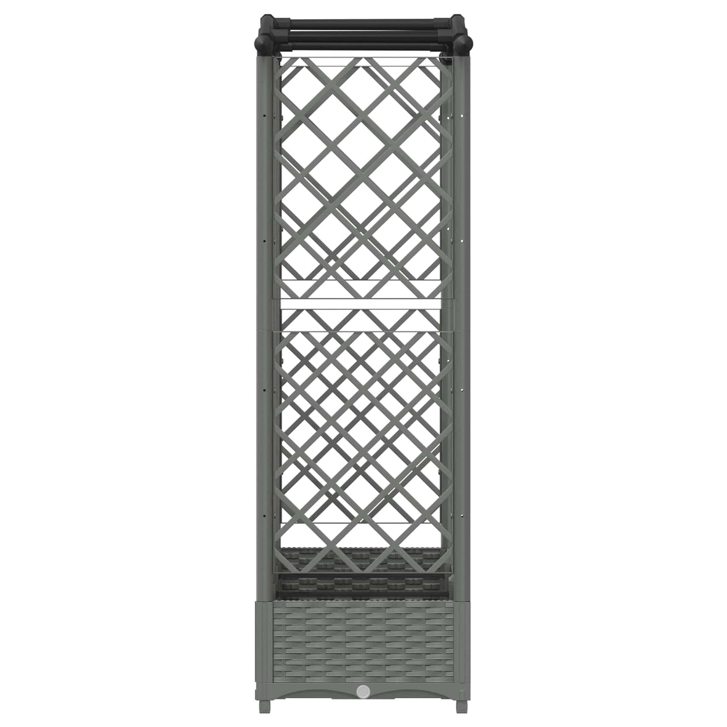 vidaXL Raised Bed with Trellis and Roof Light Grey 163 x 40 x 123 cm