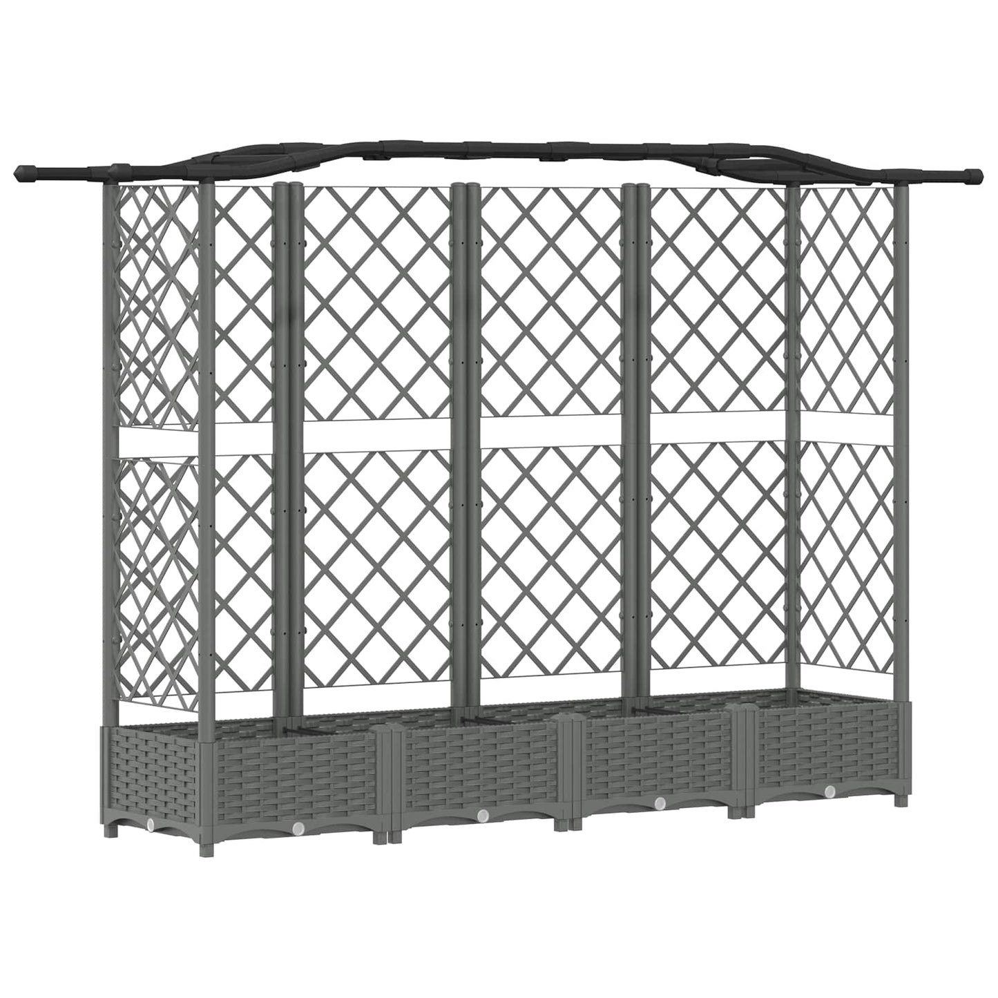 vidaXL Raised Bed with Trellis and Roof Light Grey 203.5 x 40 x 123 cm
