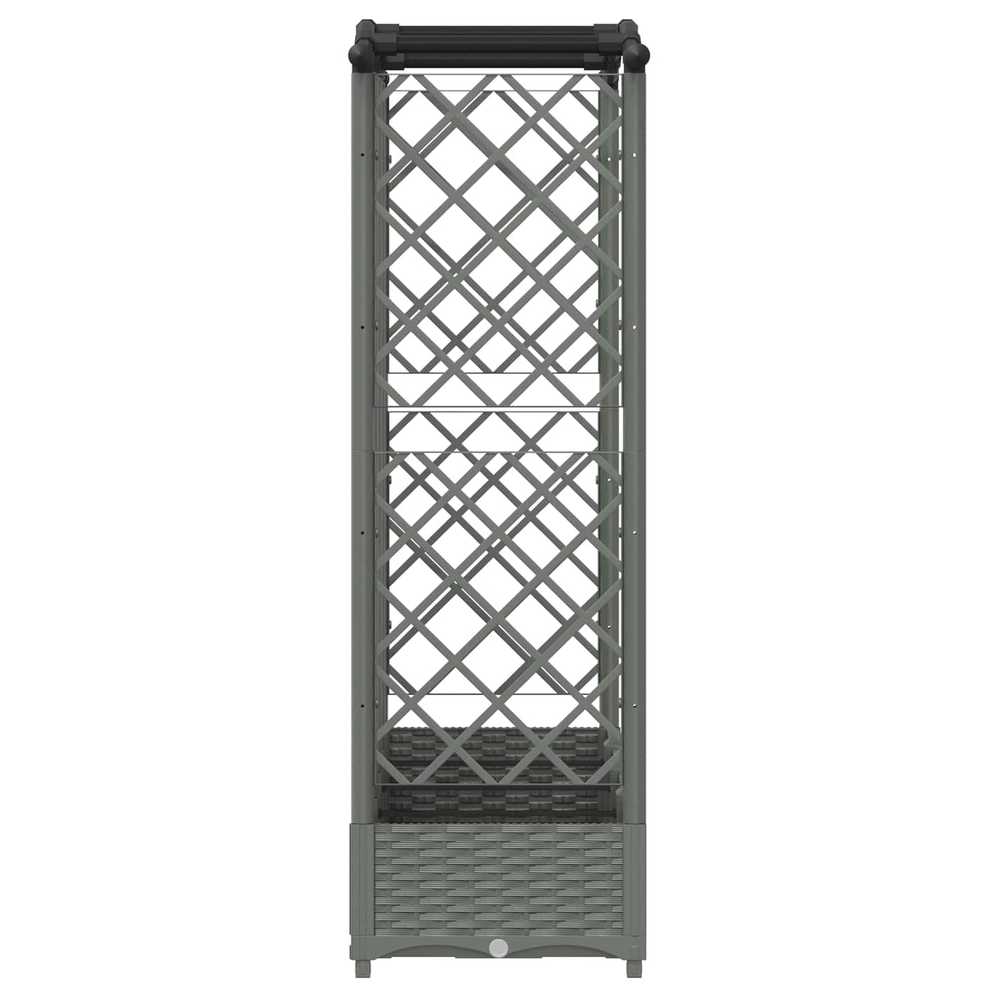 vidaXL Raised Bed with Trellis and Roof Light Grey 203.5 x 40 x 123 cm