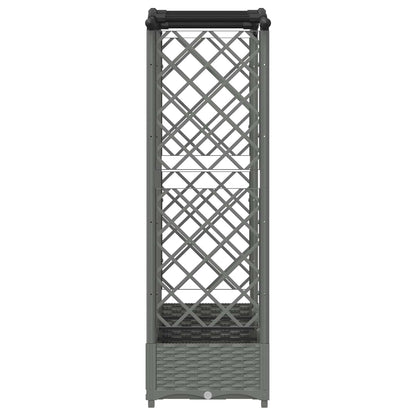 vidaXL Raised Bed with Trellis and Roof Light Grey 203.5 x 40 x 123 cm