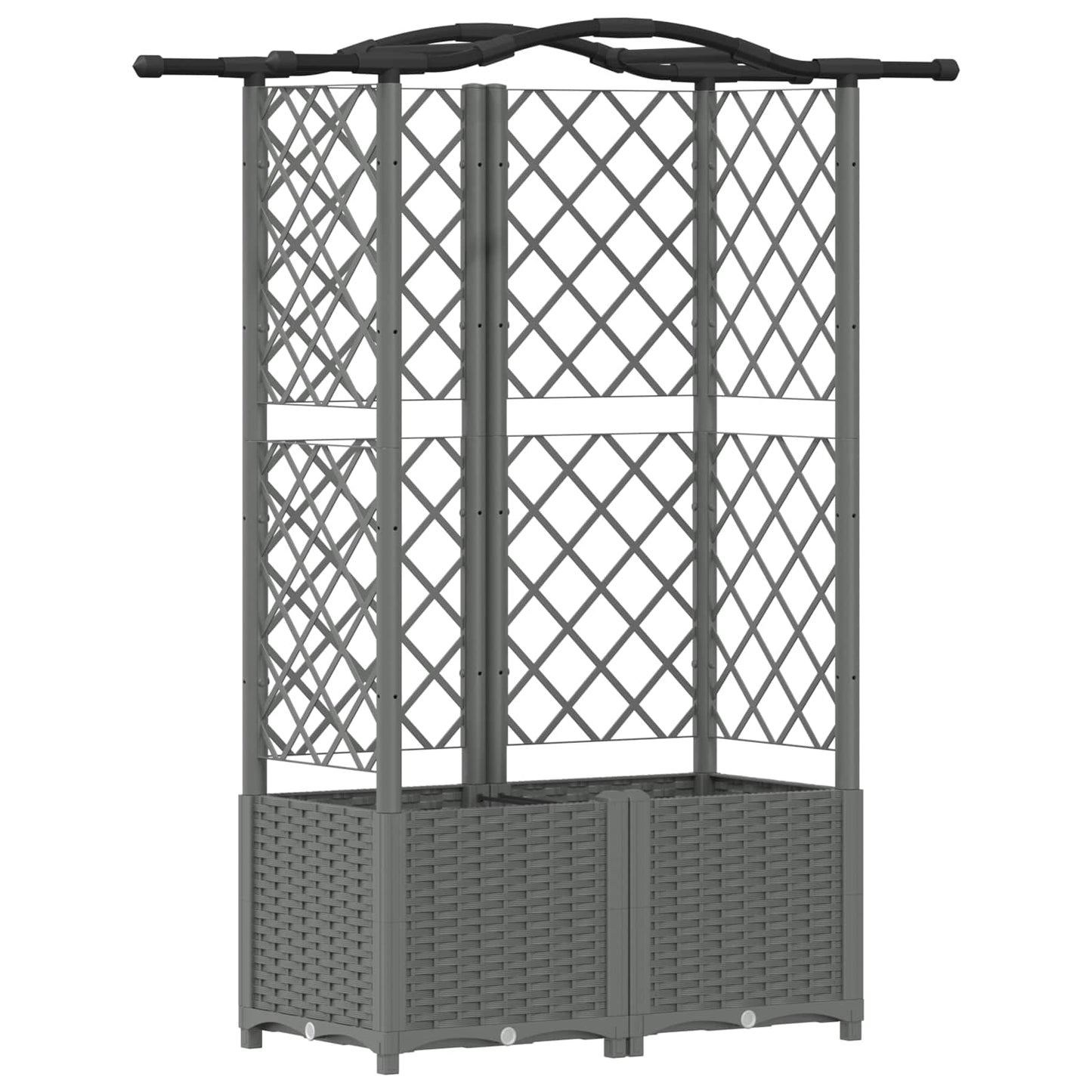 vidaXL Raised Bed with Trellis and Roof Light Grey 122 x 40 x 138 cm