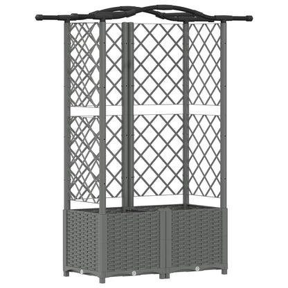 vidaXL Raised Bed with Trellis and Roof Light Grey 122 x 40 x 138 cm